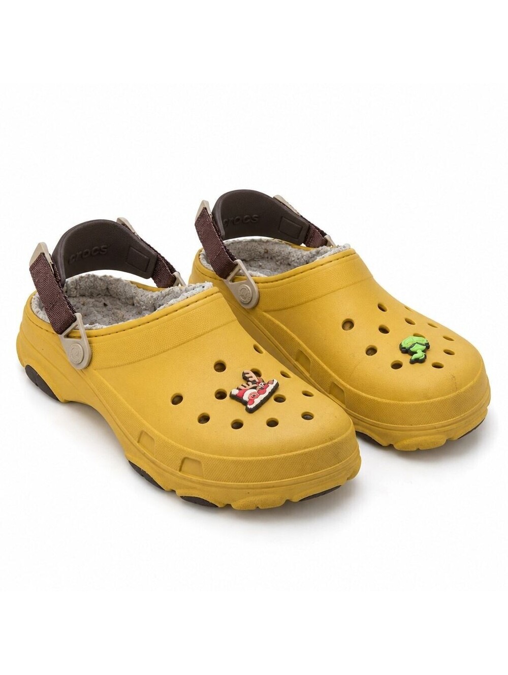 Crocs All-Terrain Faux Fur Lined Clog Yellow Brown Men's 10/ Women's 12